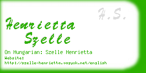 henrietta szelle business card